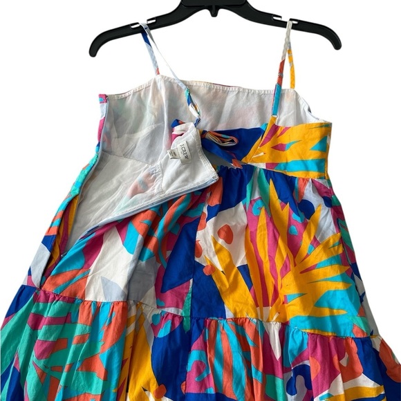 J. Crew Floral Tie-back Maxi Dress Size 4 Petite Island Turquoise Neon - Picture 8 of 11